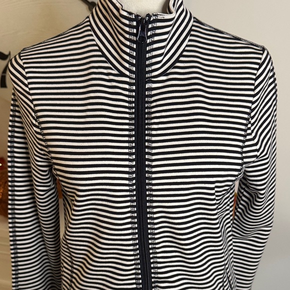Jones New York Navy and White Striped Utility Jacket - Picture 3 of 7
